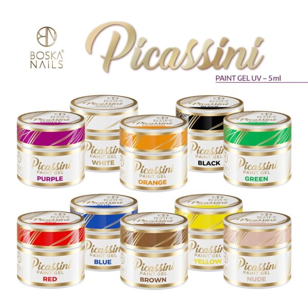 Zestaw 10 kolorów Picassini  Paint Gel Boska Nails