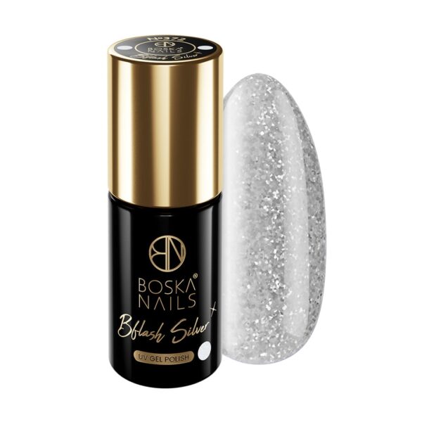 Lakier Hybrydowy Bflash Silver no 372 Boska Nails 6 ml