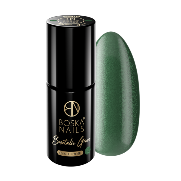 Outlet Lakier Hybrydowy Bmetalic Green no 400 Boska Nails 6 ml