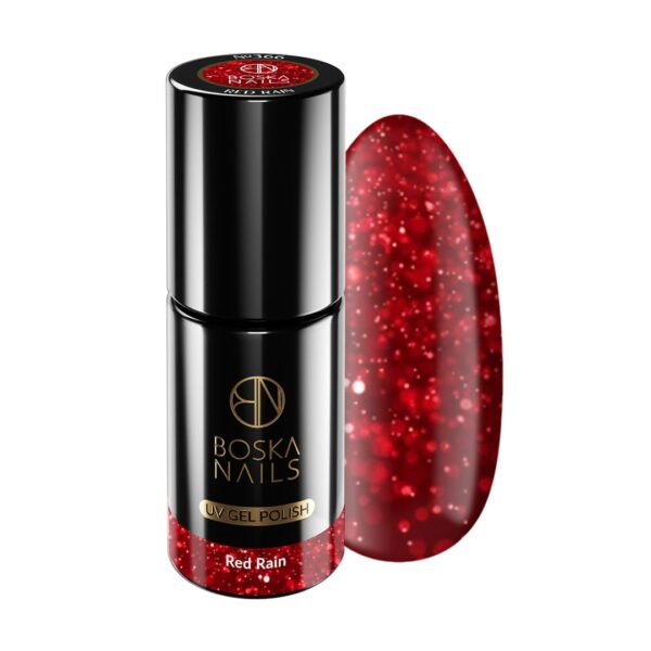 Lakier Hybrydowy Divine Red Rain no 366 Boska Nails 6 ml