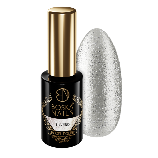 Lakier hybrydowy Cosmic Glow Silvero no 491 Boska Nails 6 ml