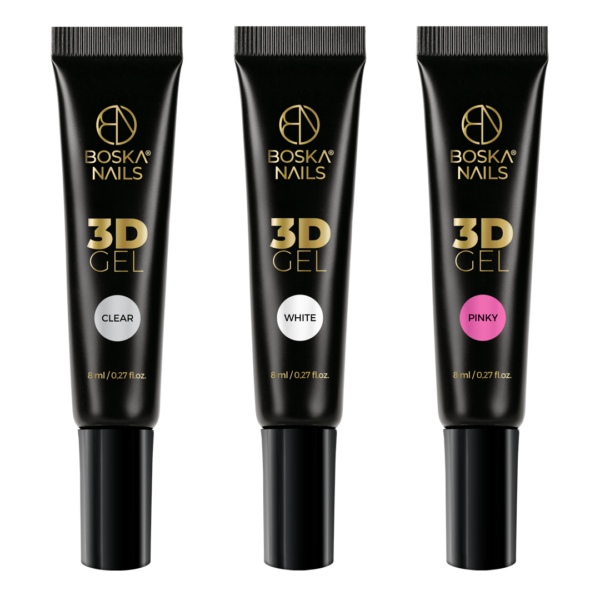 Set Nail Art.  3D Gel Boska Nails 3 kolory
