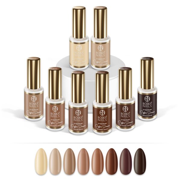 Set lakierów hybrydowych Coffee Dream Boska Nails 8 szt.